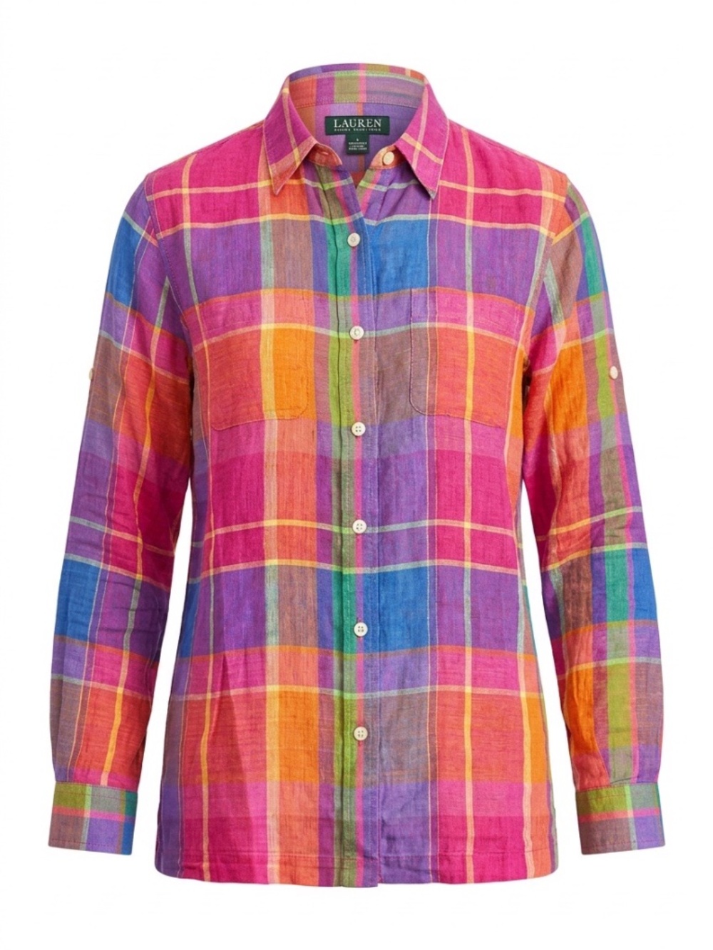 Ralph Lauren Plaid Cotton Shirt - size small petite 🌟